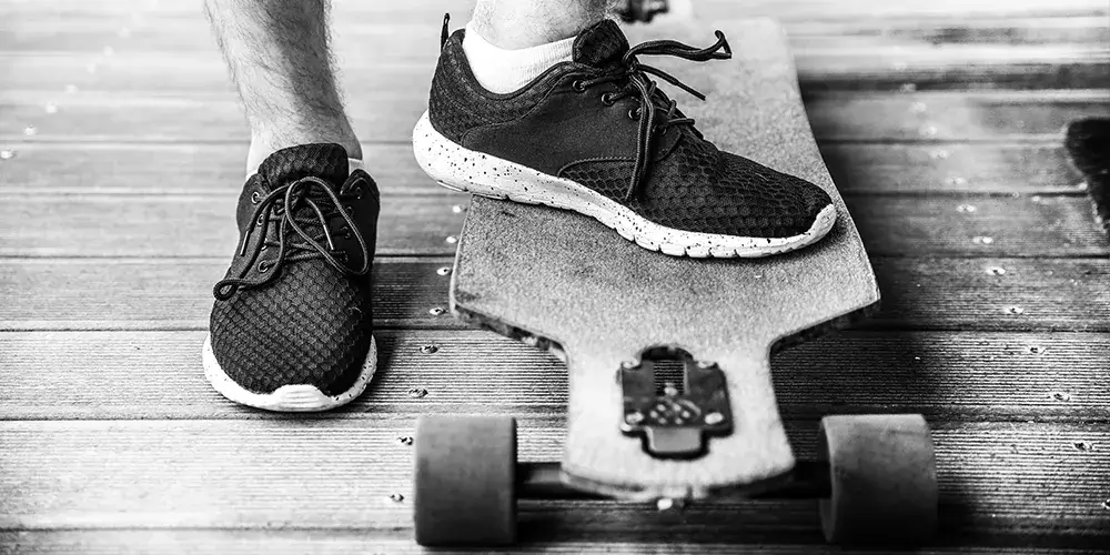 Schuh auf longboard
