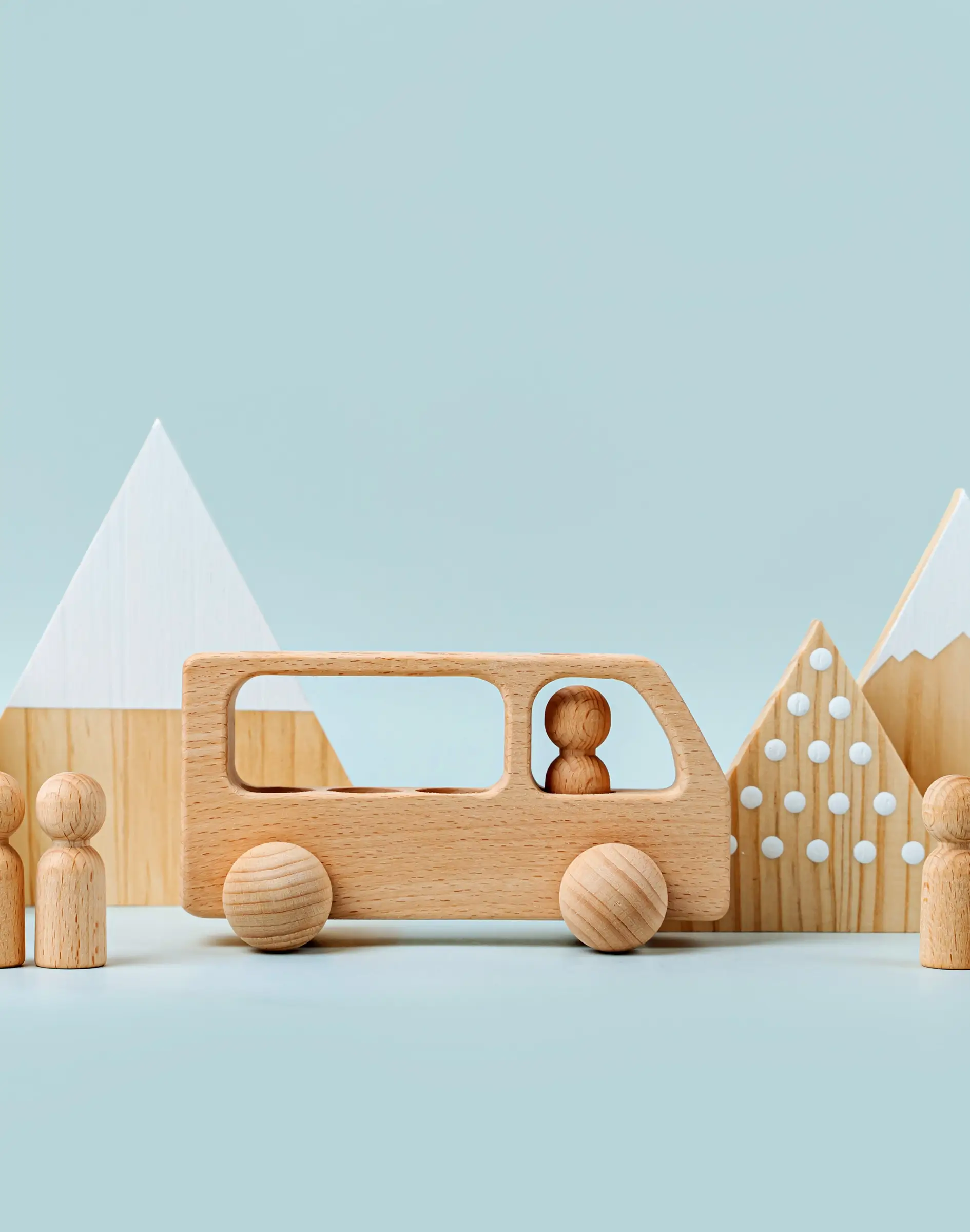 Holzspielset Wald, Berge und Bus